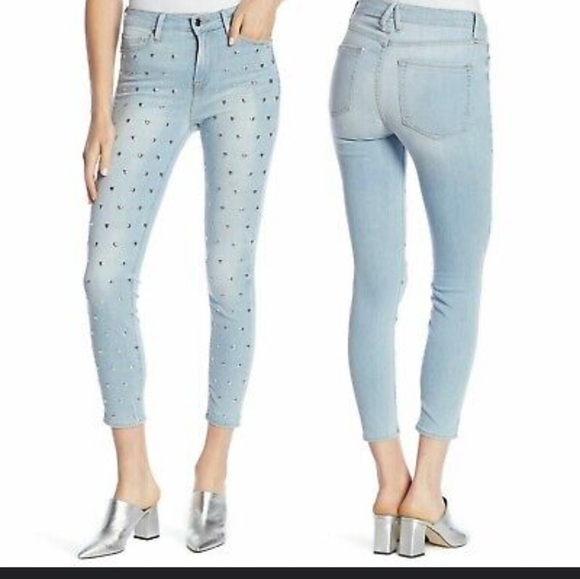 🍁🍂RARE Good American heart studded skinny jeans size 18 - Picture 2 of 5